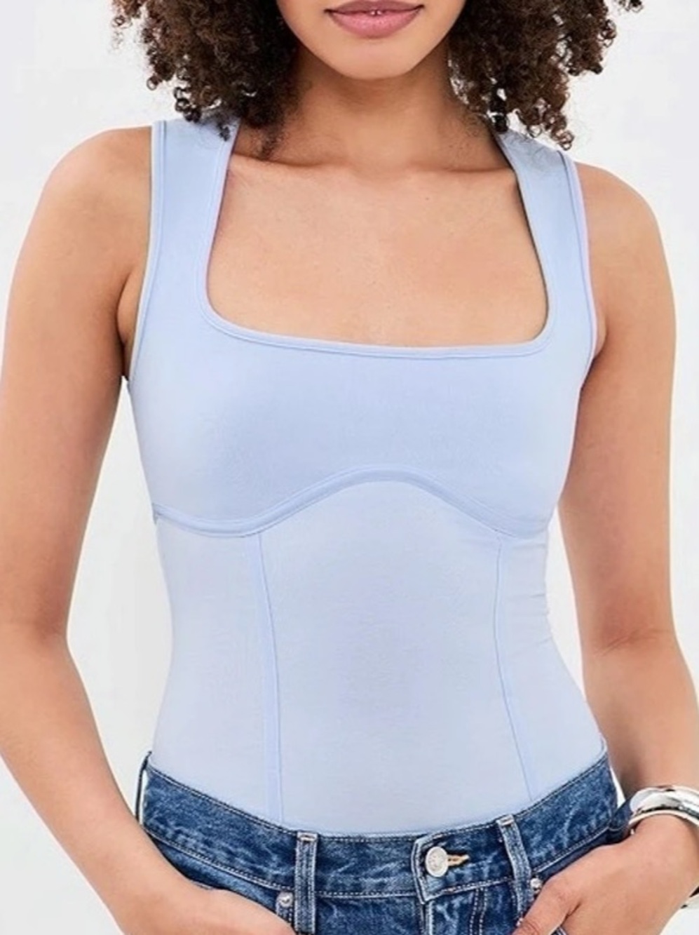 Fleur du Mal Cotton Scoop Neck Thong Bodysuit